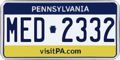 PA license plate MED2332