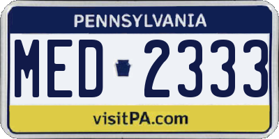 PA license plate MED2333