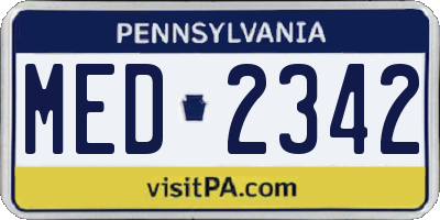 PA license plate MED2342