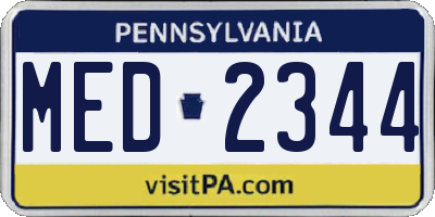 PA license plate MED2344