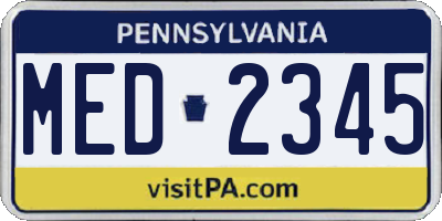 PA license plate MED2345