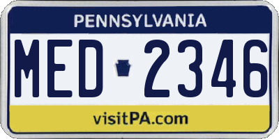 PA license plate MED2346