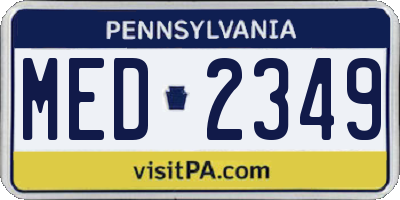 PA license plate MED2349