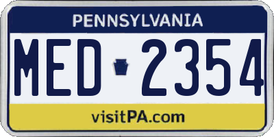 PA license plate MED2354