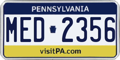 PA license plate MED2356
