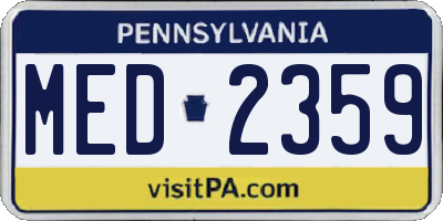 PA license plate MED2359