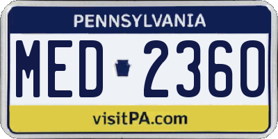PA license plate MED2360