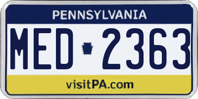 PA license plate MED2363