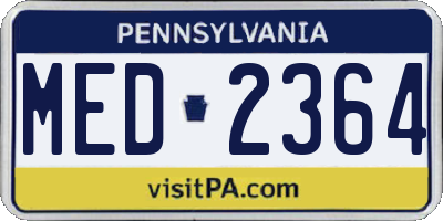PA license plate MED2364