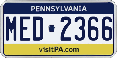 PA license plate MED2366