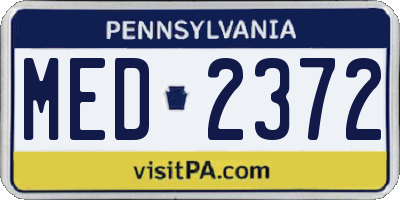 PA license plate MED2372