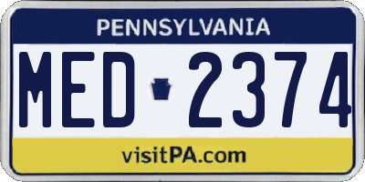 PA license plate MED2374