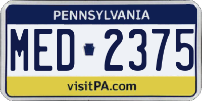 PA license plate MED2375