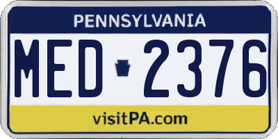 PA license plate MED2376