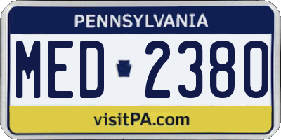 PA license plate MED2380