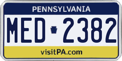 PA license plate MED2382