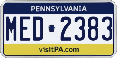PA license plate MED2383