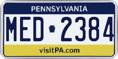 PA license plate MED2384