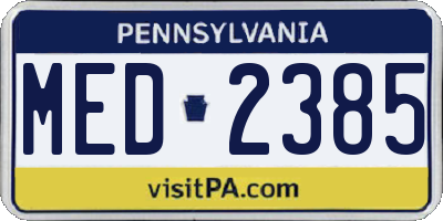 PA license plate MED2385