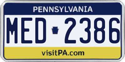 PA license plate MED2386