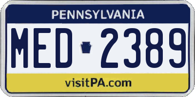 PA license plate MED2389
