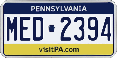 PA license plate MED2394