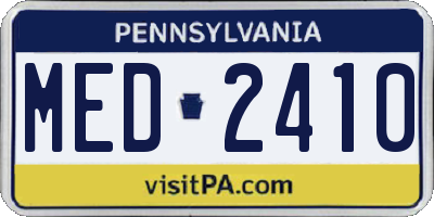PA license plate MED2410