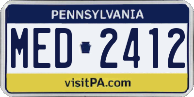 PA license plate MED2412