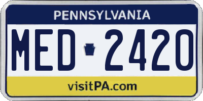 PA license plate MED2420