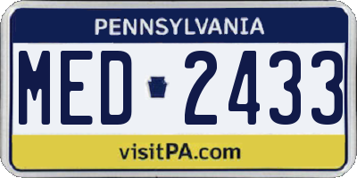 PA license plate MED2433