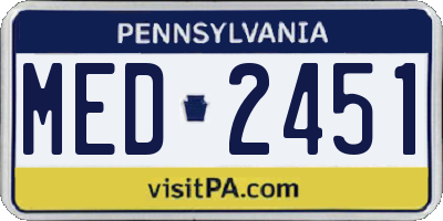 PA license plate MED2451
