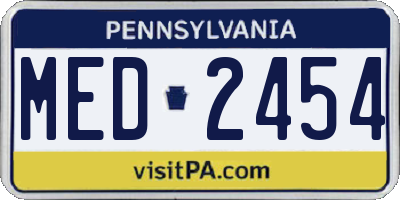 PA license plate MED2454