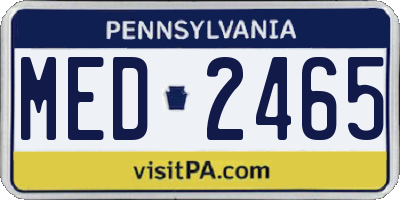 PA license plate MED2465