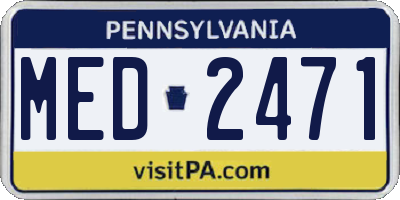 PA license plate MED2471