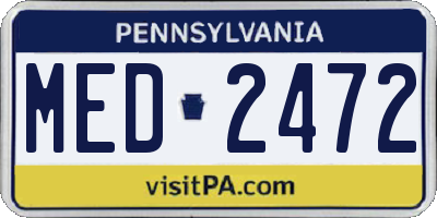 PA license plate MED2472