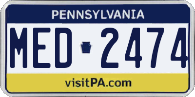 PA license plate MED2474