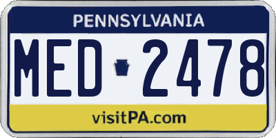 PA license plate MED2478