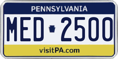PA license plate MED2500