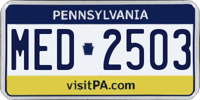 PA license plate MED2503