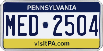 PA license plate MED2504