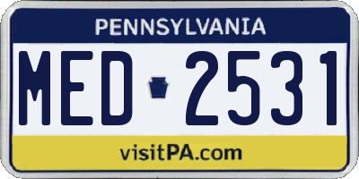 PA license plate MED2531