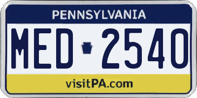 PA license plate MED2540