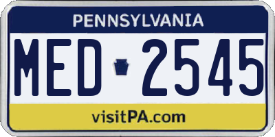 PA license plate MED2545