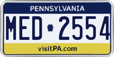 PA license plate MED2554
