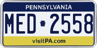 PA license plate MED2558