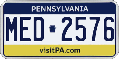 PA license plate MED2576