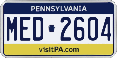 PA license plate MED2604
