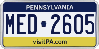PA license plate MED2605