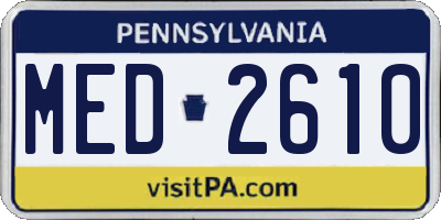 PA license plate MED2610