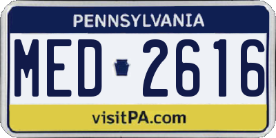PA license plate MED2616